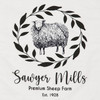 Sawyer Mill Black Sheep Pillow 18x18 - Closeup