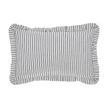 Sawyer Mill Black Ruffled Ticking Stripe Pillow 14" x 22"