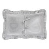 Sawyer Mill Black Ruffled Ticking Stripe Pillow 14" x 22" - Back