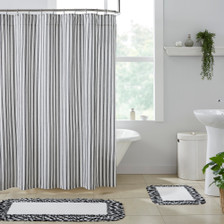 Sawyer Mill Black Ticking Stripe Shower Curtain