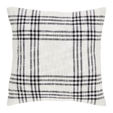 Black Plaid Fabric Pillow 18x18