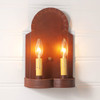 Hanover Double Wall Sconce - Rustic Tin