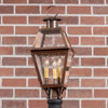 Town Crier Post Mount Lantern - Weathered Brass