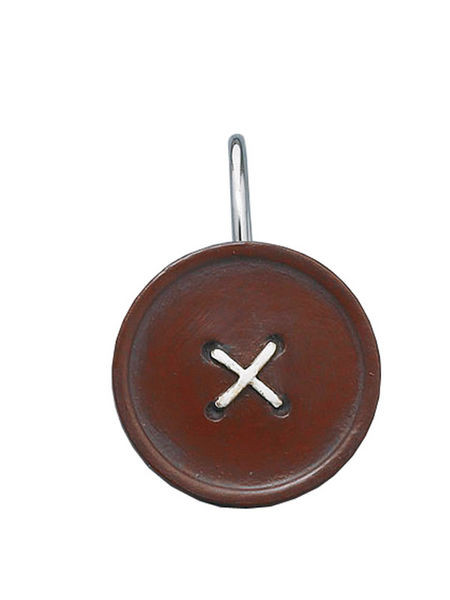 Farmhouse Red Button Shower Curtain Hooks - Thumbnail 2
