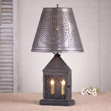 Harbor Table Lamp with Chisel Design in Blackened Tin