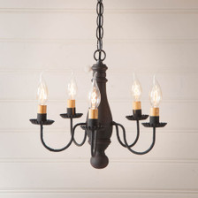 Bed and Breakfast Chandelier in Black over Red