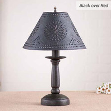 Butcher's Chamberstick Lamp in Black over Red