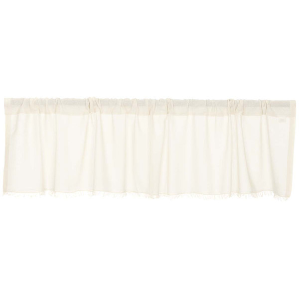 Tobacco Cloth Antique White Fringed Valance by VHC Brands
