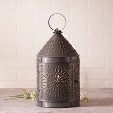 Large Fireside Lantern in a Blackened Tin Finish
