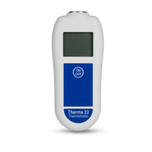 Close-up of Therma 22 thermometer displaying temperature reading