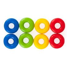 Eight high-temperature coloured probe rings in red, yellow, green, blue
