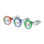 Three barista milk frothing thermometers in red, green, and blue with 45 mm dials
