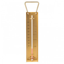 Brass sugar and jam thermometer with copper handle and stage markings