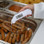 Gourmet thermometer displaying reading of hot food