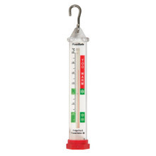 FoodSafe fridge thermometer with colour-coded temperature zones.