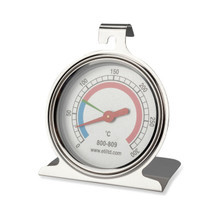 Stainless-steel oven thermometer with large 55 mm dial.