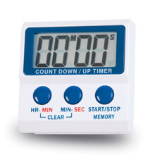 Close-up of ETI 806-105 timer displaying countdown and control buttons