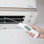 Thermometer in use measuring air temperature in an HVAC duct