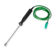 ETI Ribbon Surface Temperature Probe Type K Ø8 × 130 mm flat ribbon sensor side view