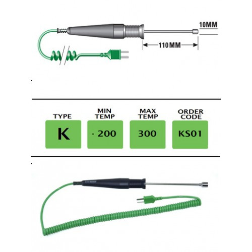 KS01- K Type Fast Response Ribbon Probe 110mm x 10mm | Thermometer Point