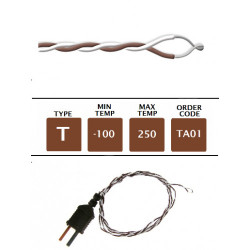 TA01- T Type PTFE Fine Wire Thermocouple 1m x 0.3mm | Thermometer Point