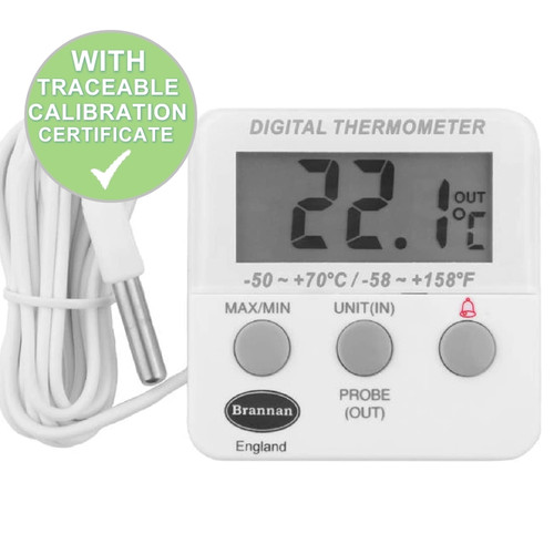 Brannan Fridge Freezer Thermometer With Alarm & Calibration Certificate | Thermometer Point