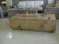 Wood style coffee table with built in ifire.