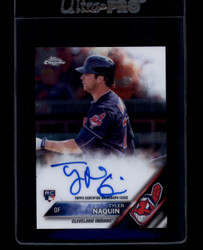 2016 TYLER NAQUIN TOPPS CHROME ROOKIE AUTO INDIANS #8977