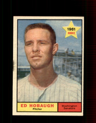 1961 ED HOBAUGH TOPPS #129 SENATORS EXMT #7259