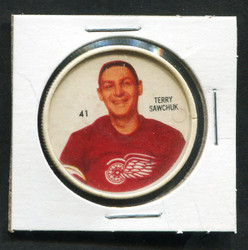 1960-61 TERRY SAWCHUK #41 SHIRRIFF/SALADA COINS RED WINGS *1897
