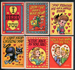 1959 TOPPS FUNNY VALENTINES COMPLETE 66 CARD SET VG