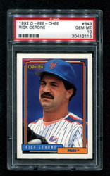 1992 RICK CERONE OPC #643 O PEE CHEE METS PSA 10