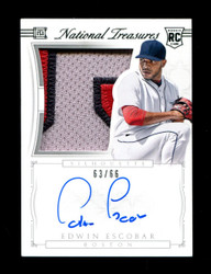 2015 EDWIN ESCOBAR NATIONAL TREASURES SILHOUETTE #/66 ROOKIE AUTO PATCH *R1246