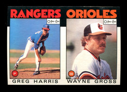 1986 GREG HARRIS WAYNE GROSS O-PEE-CHEE 2 CARD UNCUT PANEL