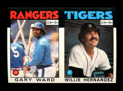 1986 GARY WARD WILLIE HERNANDEZ O-PEE-CHEE 2 CARD UNCUT PANEL