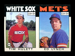 1986 TIM HULETT ED LYNCH O-PEE-CHEE 2 CARD UNCUT PANEL