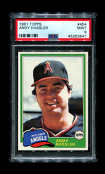 1981 ANDY HASSLER TOPPS #454 ANGELS PSA 9