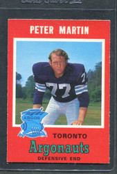 1971 PETER MARTIN OPC CFL #10 O PEE CHEE TORONTO #2874
