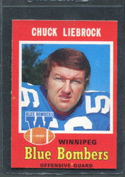 1971 CHUCK LIEBROCK OPC CFL #21 O PEE CHEE WINNIPEG #2870