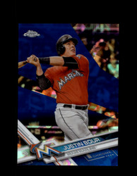 2017 JUSTIN BOUR TOPPS CHROME SAPPHIRE #594 MARLINS *R2617