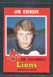 1971 JIM EVENSON OPC CFL #41 O PEE CHEE COLUMBIA #2855