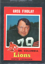 1971 GREG FINDLAY OPC CFL 342 O PEE CHEE COLUMBIA #2854