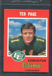 1971 TED PAGE OPC CFL #59 O PEE CHEE ESKIMOS #2843