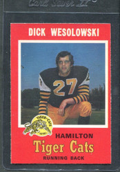 1971 DICK WESOLOWSKI OPC CFL #66 O PEE CHEE HAMILTON #2837