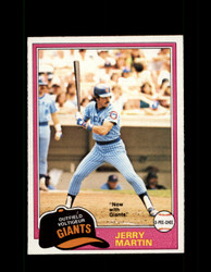 1981 JERRY MARTIN OPC #103 O-PEE-CHEE GIANTS GRAY BACK *R4224