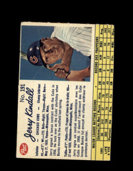 1962 JERRY KINDALL POST #191 CUBS *3649