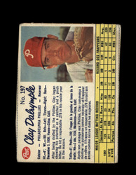 1962 CLAY DALRYMPLE POST #197 PHILLIES *5181