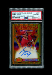 2020 MIKE TROUT TOPPS FINEST FLASHBACKS ALL STAR #/15 GOLD REFRACTOR AUTO PSA 10