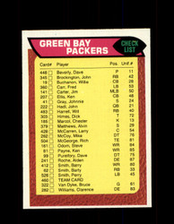 1976 GREEN BAY PACKERS TOPPS #460 TEAM CHECKLIST *9384