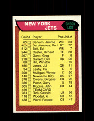 1976 NEW YORK JETS TOPPS #469 TEAM CHECKLIST *9389
